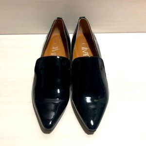 Calvin Klein Pointed Navy Blue Patent Leather Flats Size 7.5